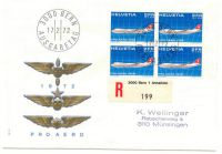 FDC Pro Aero 1972 (4x Swissair)